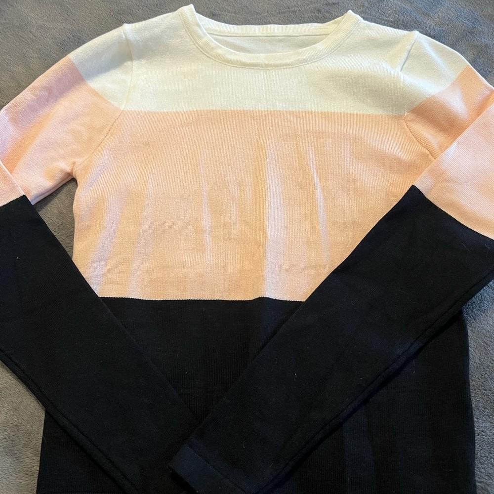 Pink white & black sweater